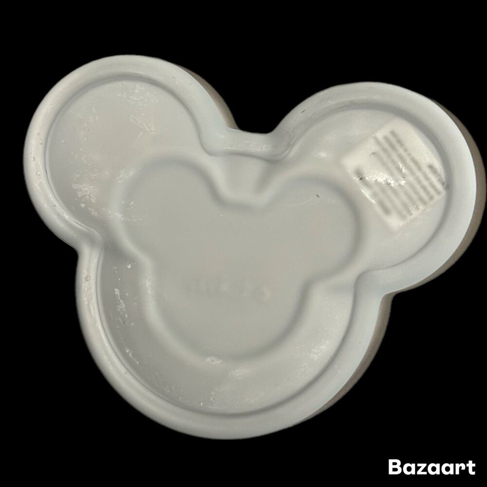Used Disney Mickey Mouse Ears Frosted Glass Votive Candle Holder Or Trinket Tray